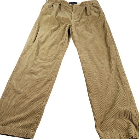 Polo Ralph Lauren Other - Polo Ralph Lauren Corduroy Pants Mens 38x32 Brown Andrew Pleated Retro Flaws*